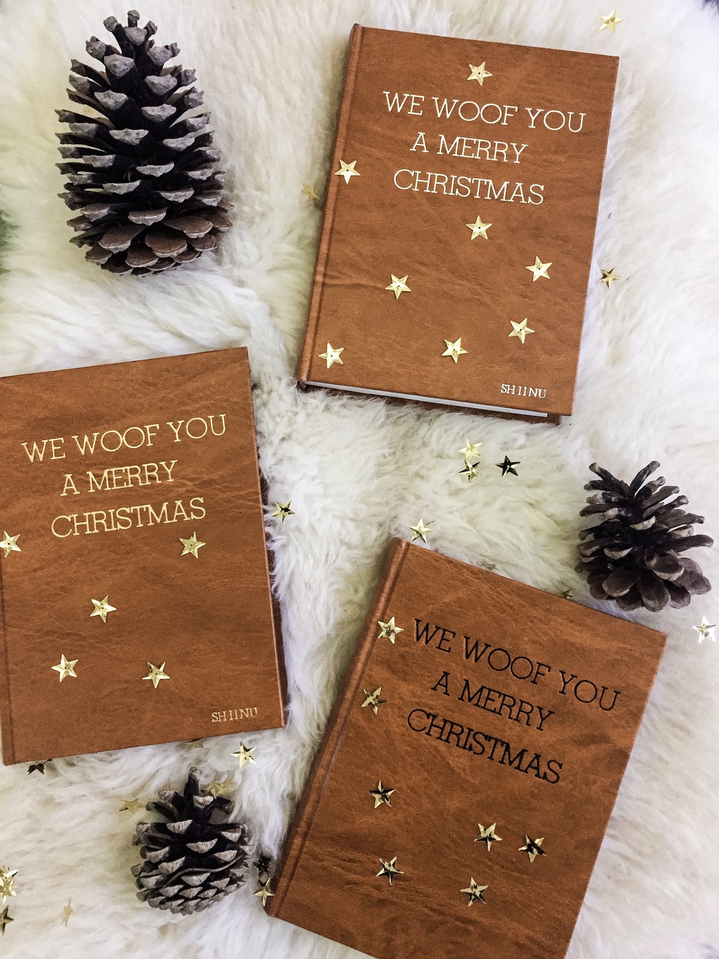 Handgemaakte notebook 'we woof you a merry christmas'
